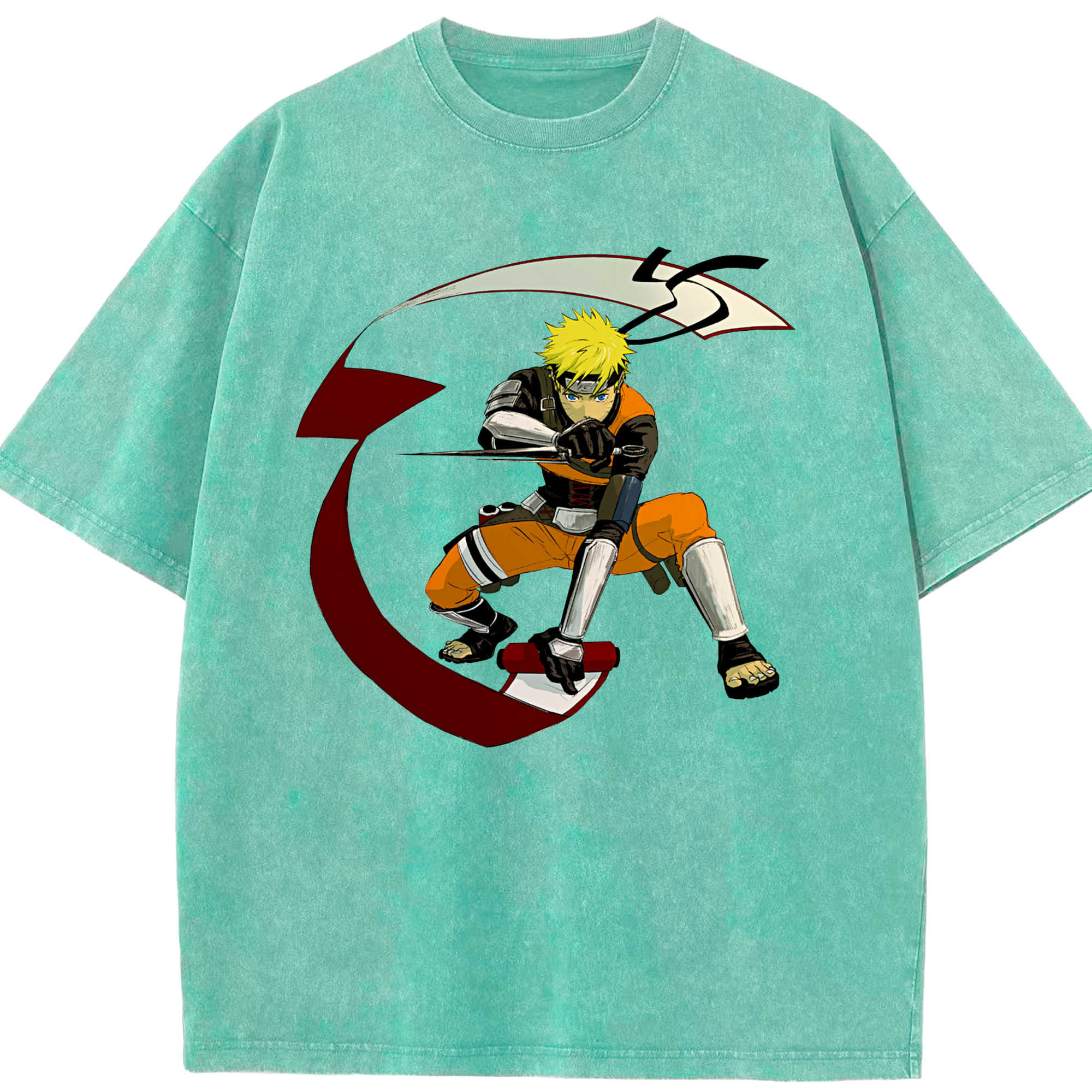 （画像用） NARUTO -ナルト- うずまき ナルト Uzumaki Naruto 綿100% ヴィンテージ風 半袖Tシャツ（フロントプリント）